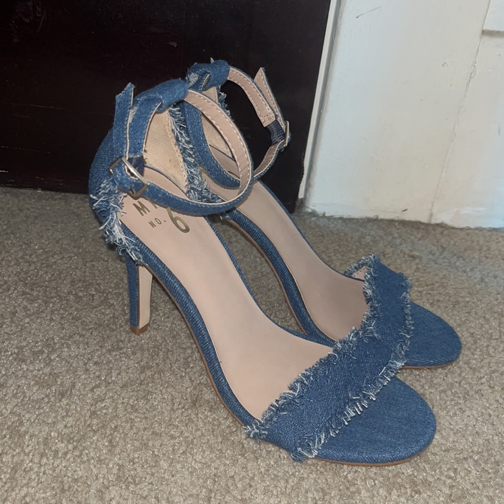 Mix no. 6 frayed jean heels